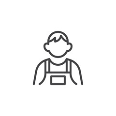 Repair Service Man line icon