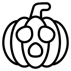 Pumpkin icon with outline style. Suitable for website design, logo, app and UI.