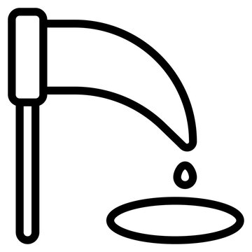 recommend clip art: Scythe icon with outline style. Suitable for website design, logo, app and UI.
