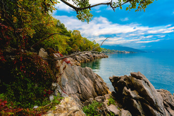 wonderful summer view in Croatian coast near Rijeka city, Croatia, Europe
