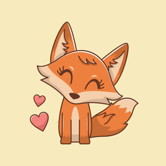 Fox love icon design