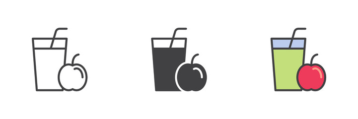 Apple juice different style icon set
