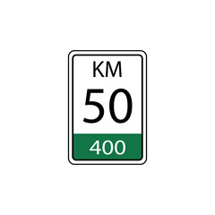 A vector in the form of a symbol or icon in the form of a kilometer traffic sign