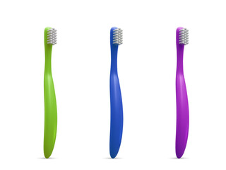 Set of realistic toothbrush isolated on white background. Vector illustration