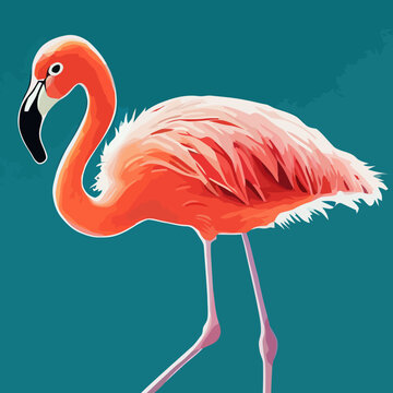 cute, adorable flamingo for children's books illustration © Oleksii