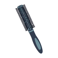 Hairbrush for everyday home hair care. Hairdresser equipment for hairstyle. Barbershop accessory. Hand drawn color vector illustration isolated on white background. Modern flat cartoon style.