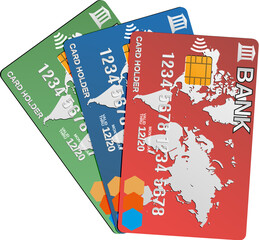 Realistic debit credit bank cards