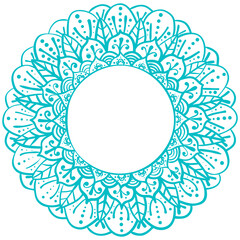 Ornamental round frame for design.  Decorative abstract circle. Elegant element for printing of cards and invitations. Vector ornament