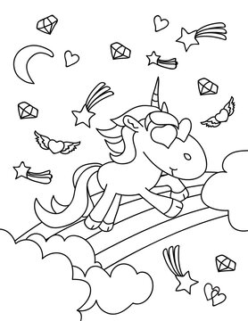 Unicorn Coloring Pages For Kids