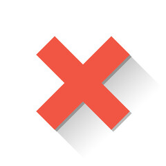 Fototapeta premium Simple check mark with red cross