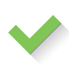 Simple check mark with green tick