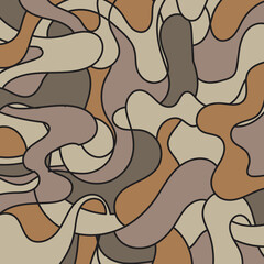 brown art pattern wave floral vector illustration