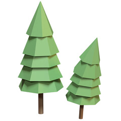 Fototapeta premium Pine tree perspective view illustration in 3D design