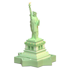 Statue of liberty perspective view illustration in 3D design © CrafteryCo.