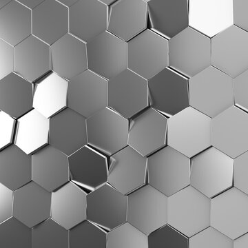 Futuristic and technological hexagonal background. 3d rendering © Thaut Images