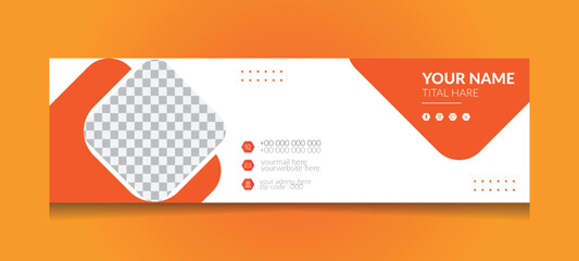 Email signature template design or personal social media cover template.