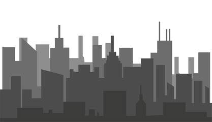 City skyline in grey colors
