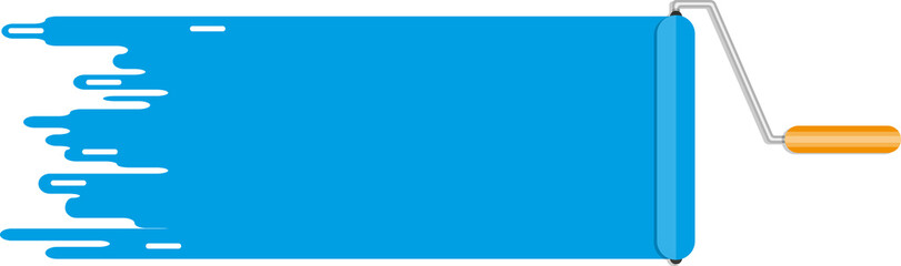 Roller brush with blue paint line