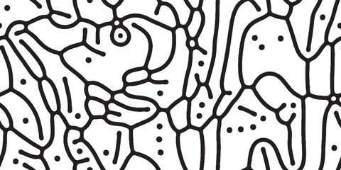 Abstract organic seamless pattern in black and white