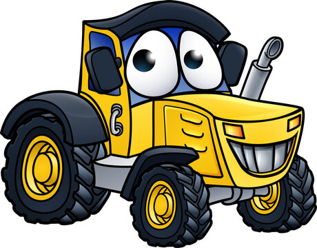 recommend clip art: Cartoon Farm Tractor Character