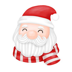 Santa Watercolor Clipart, Merry Christmas