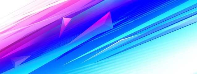 Abstract blue and pink horizontal background for placing text. Dynamic diagonal pattern with triangular shapes.