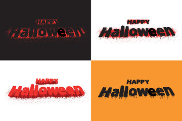 Happy halloween blood lettering set. Vector graphics.