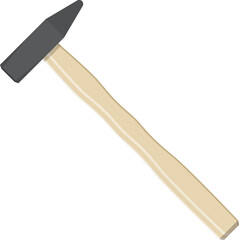 Hammer tool with wooden handle