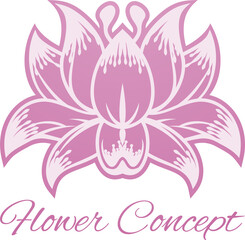 Pink Flower Design Concept Icon