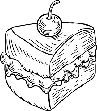 recommend clip art: Jam and Cream Cake Vintage Retro Woodcut Style