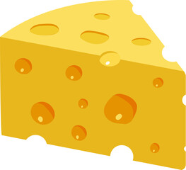 Triangular yellow cheese piece