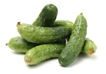 Green cucumber on the white background