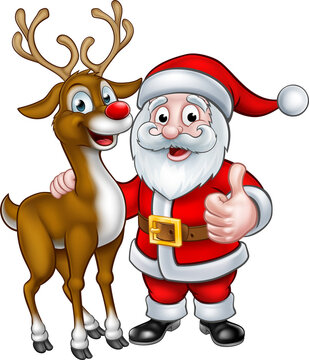 Santa and Christmas Reindeer