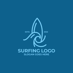 Surfing logo vector. Beach logo