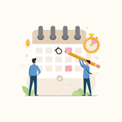 Schedule business appointment, important date, working project plan or reminder concept illustration