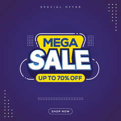 Mega sale banner discount promotion template