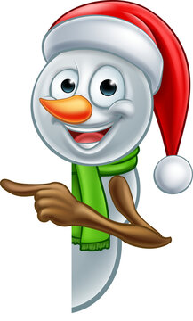 recommend clip art: Pointing Cartoon Christmas Santa Hat Snowman