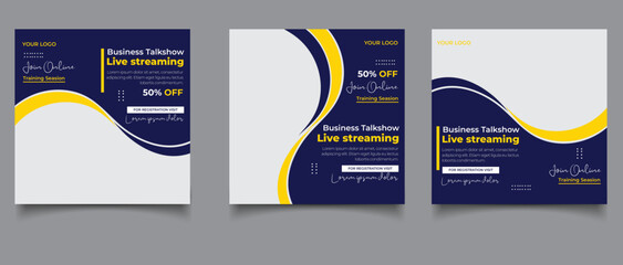 Digital marketing live webinar and corporate social media post template