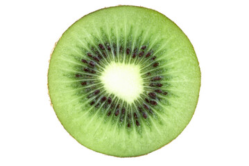 Sliced ripe kiwi fruit on a transparent background, close-up. - obrazy, fototapety, plakaty