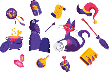 Halloween Object Set Vector Illustration