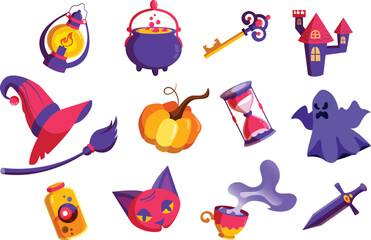 Halloween Object Set  Vector Illustration