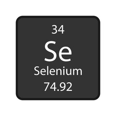 Selenium symbol. Chemical element of the periodic table. Vector illustration.
