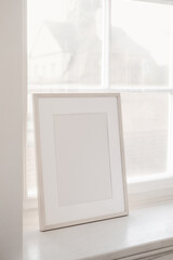 Bright frame Art Poster Mockup Window