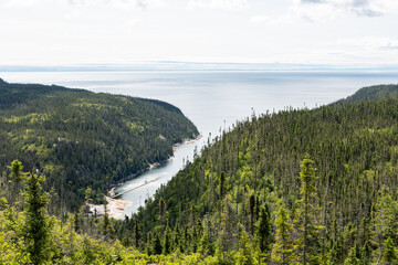 Beautiful view from the Fjard St-Pancrace Lookout, located a few minutes after Baie-Comeau, in Canada