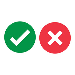 Obraz premium Approve and negative check mark icon