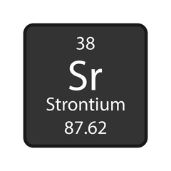 Strontium symbol. Chemical element of the periodic table. Vector illustration.