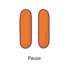 Pause Filled outline Icon Design illustration. Media Control Symbol on White background EPS 10 File