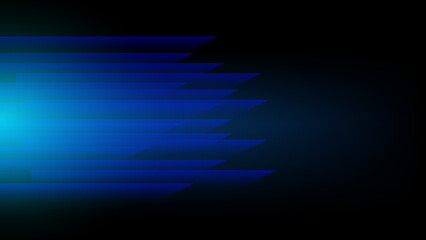 Obraz premium abstract blue stripes with lighting on black background for modern graphic design