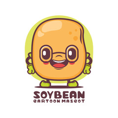 soy bean cartoon mascot. grain vector illustration