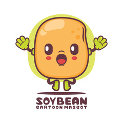 soy bean cartoon mascot. grain vector illustration